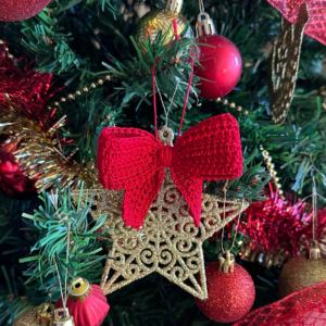 Red Crochet Bow7